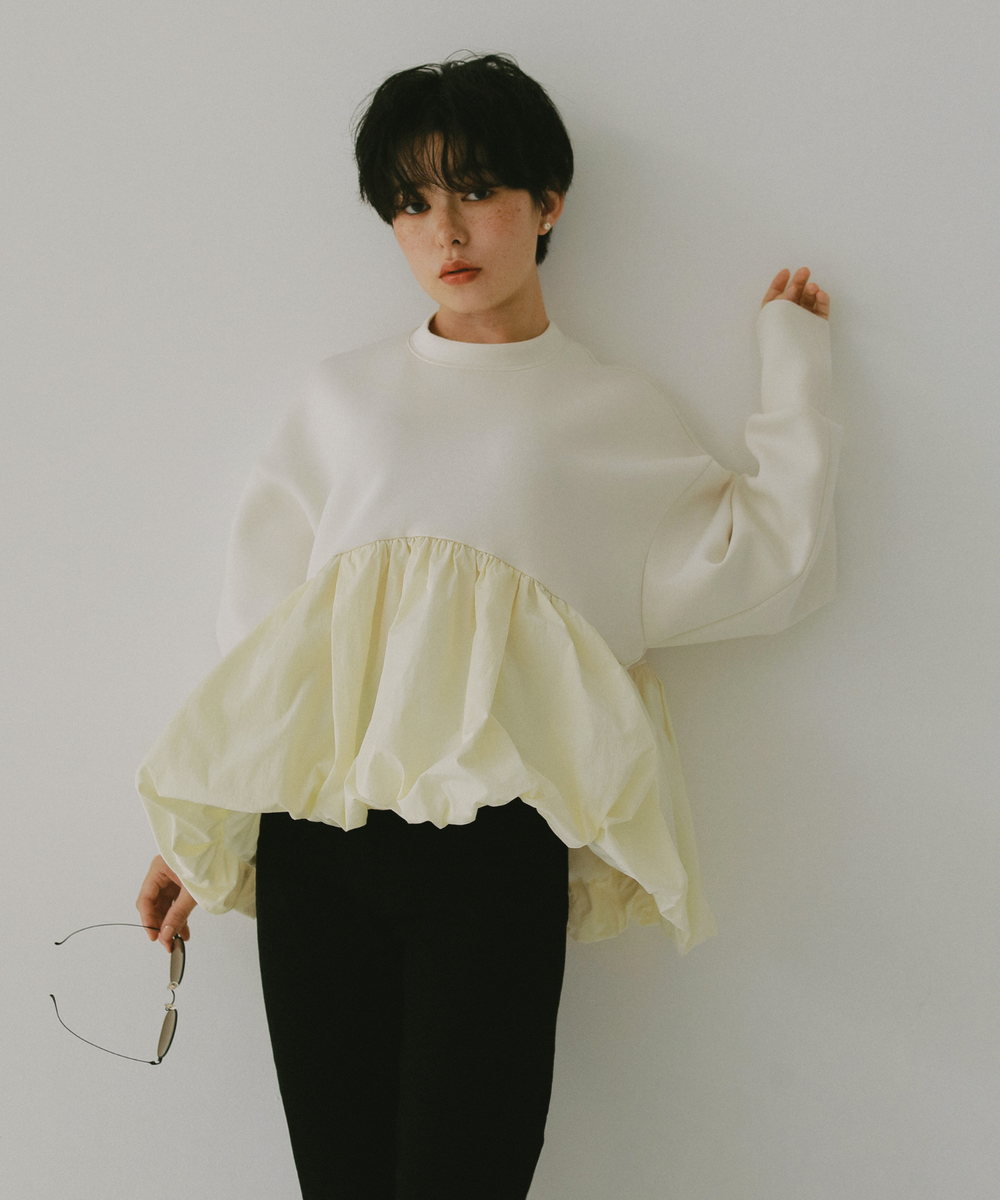 Peplum Docking Sweat / WHT – LASHIKU