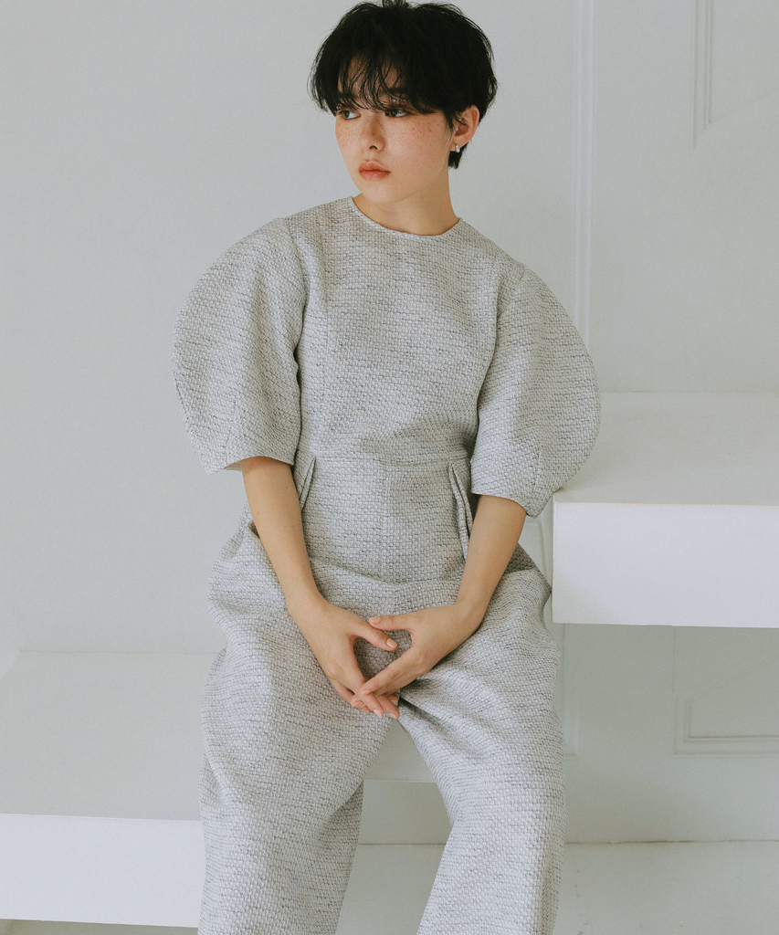 ファッションLASHIKU Tweed All-in-one / D.NVY オールインワン