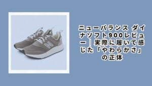 ニューバランス ダイナソフト900レビュー｜実際に履いて感じた「やわらかさ」の正体