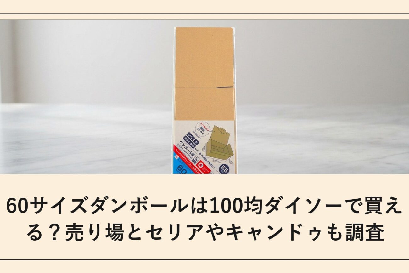 60サイズダンボールは100均ダイソーで買える？売り場とセリアやキャンドゥも調査