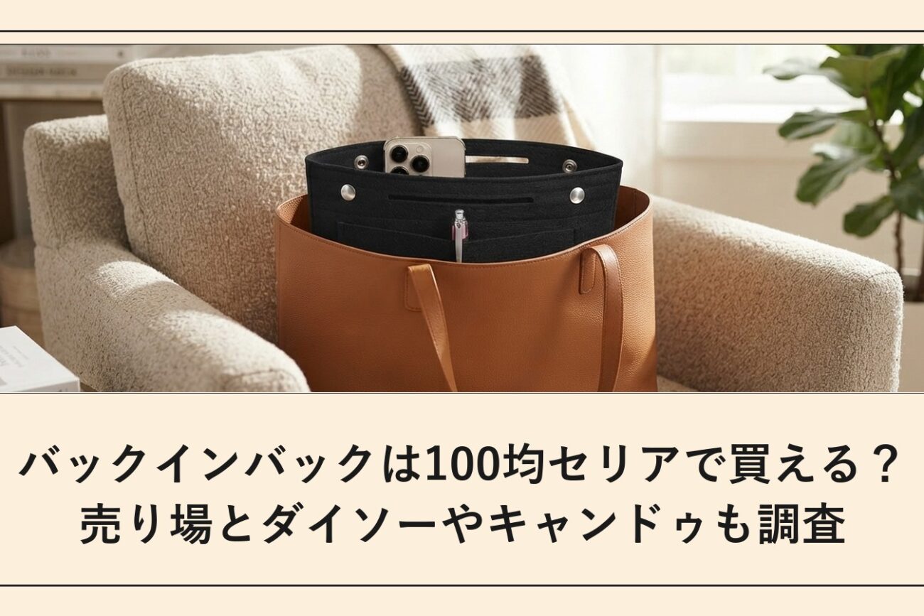 バックインバックは100均セリアで買える？売り場とダイソーやキャンドゥも調査