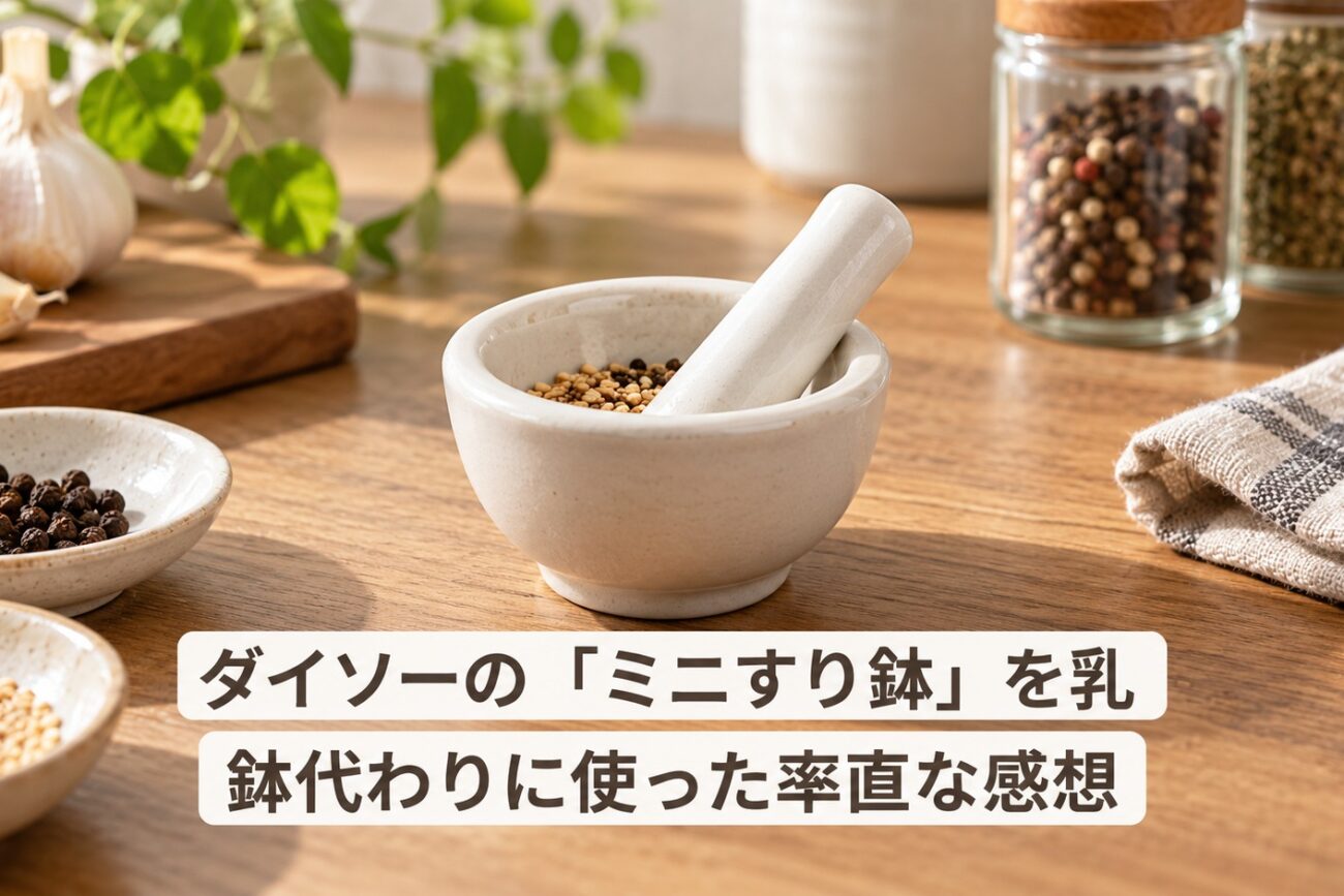 【2026年最新版】ダイソーの「ミニすり鉢」を乳鉢代わりに使った率直な感想：110円で錠剤粉砕は可能か？