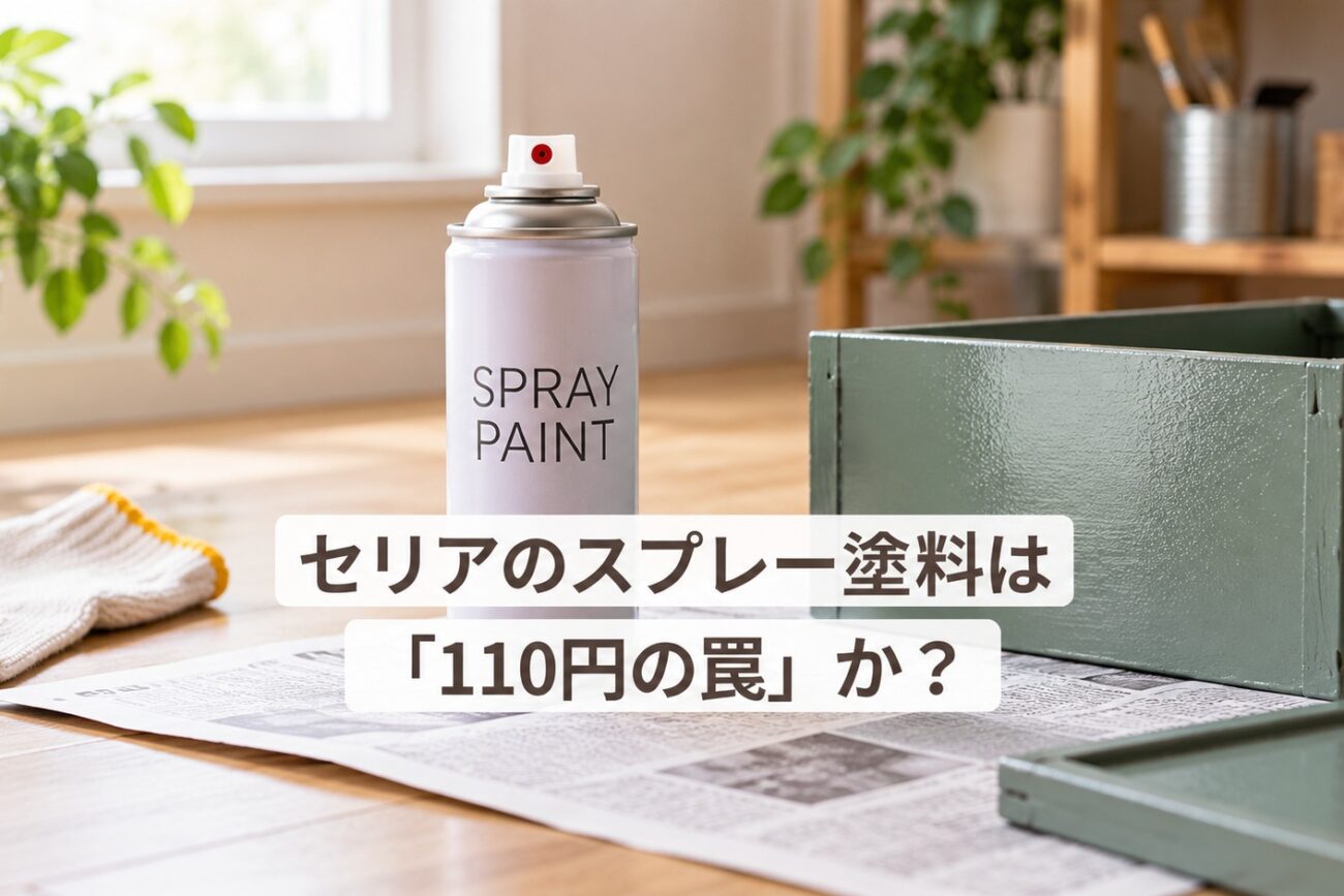 【2026年最新版】セリアのスプレー塗料は「110円の罠」か？隠蔽力とノズル精度を正直検証